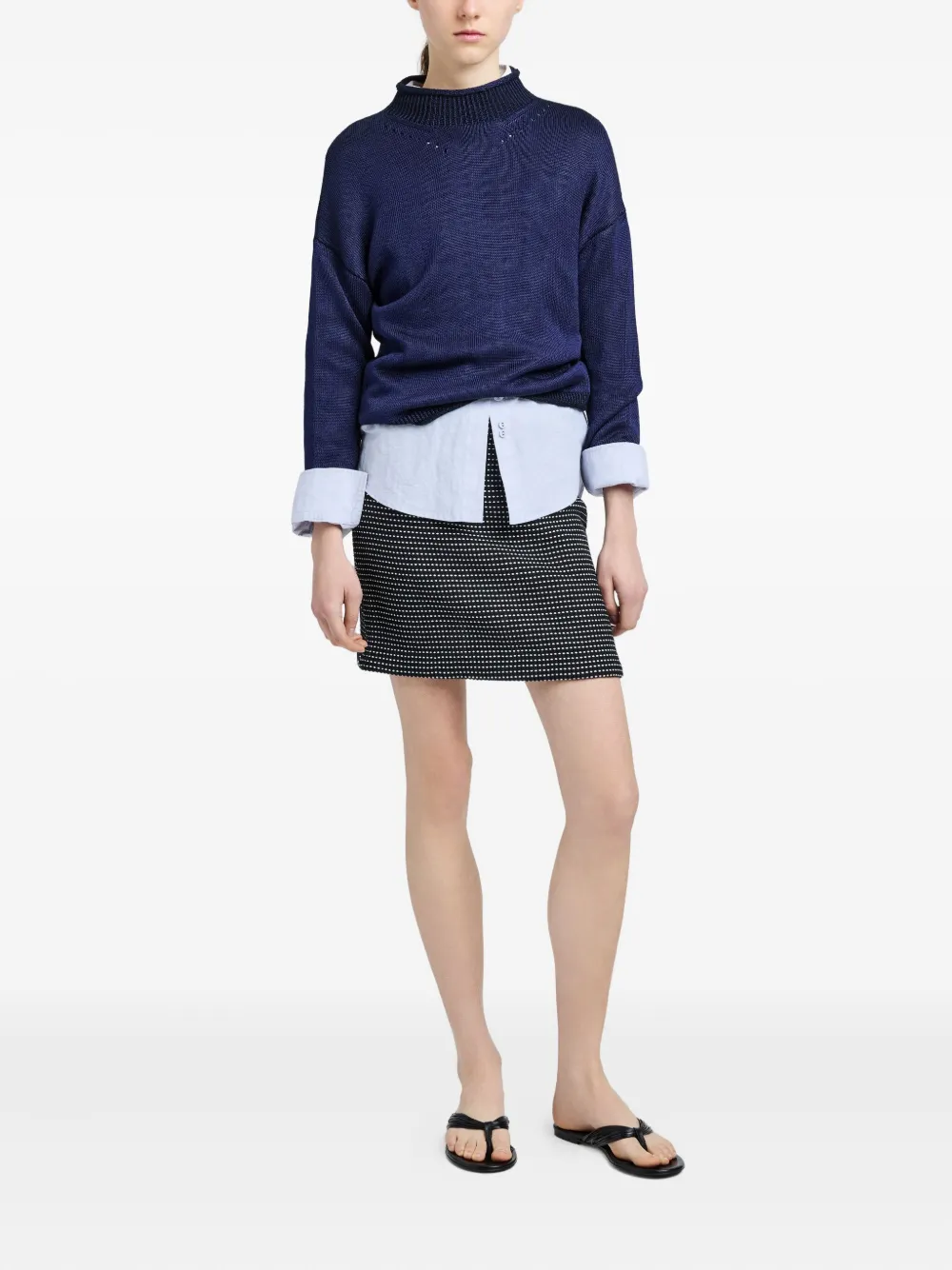 Proenza Schouler White Label Lawson tweed dot mini skirt - Zwart
