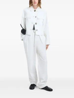 ジャケット PROENZA SCHOULER Women Outer R2522004B AY137B 102 WHITE Proenza Schouler Marine Jacket in Bi-Stretch Suiting - Off