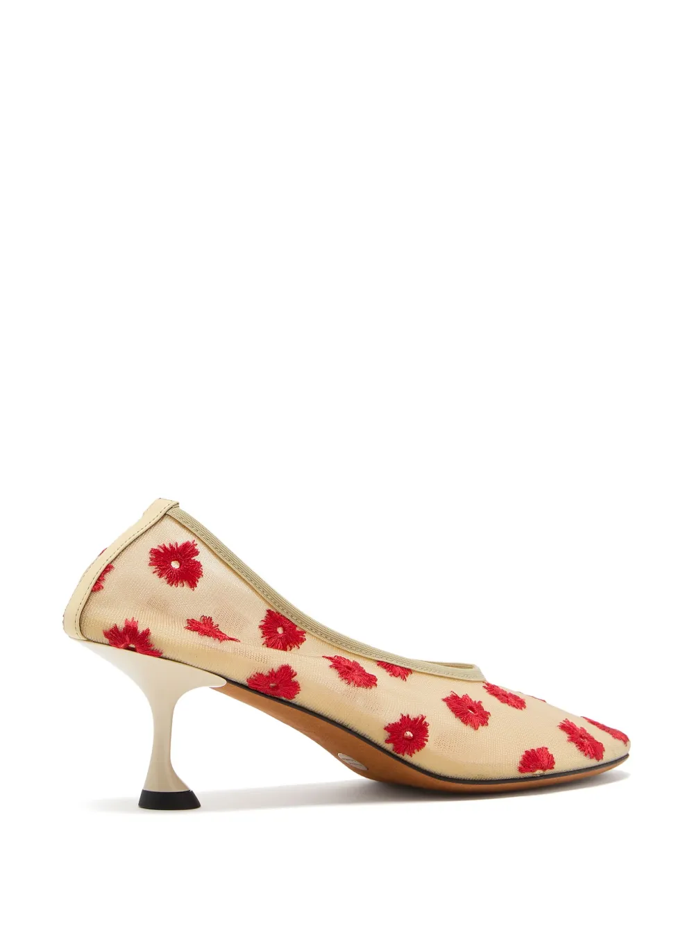 Proenza Schouler Pumps met geborduurde bloemen Beige
