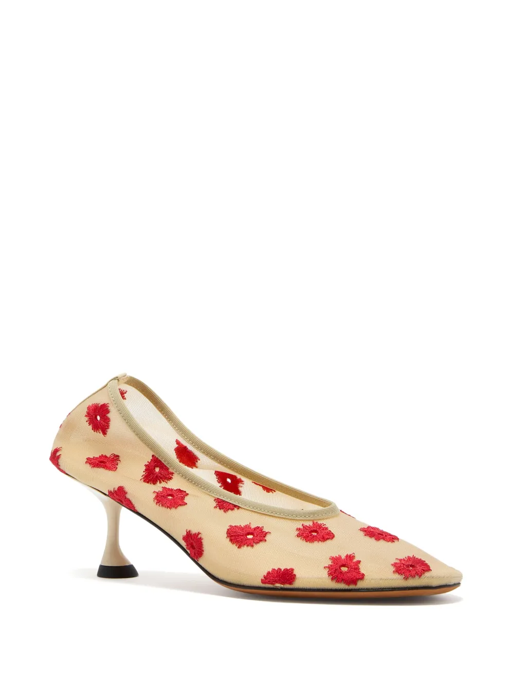 Proenza Schouler Pumps met geborduurde bloemen - Beige