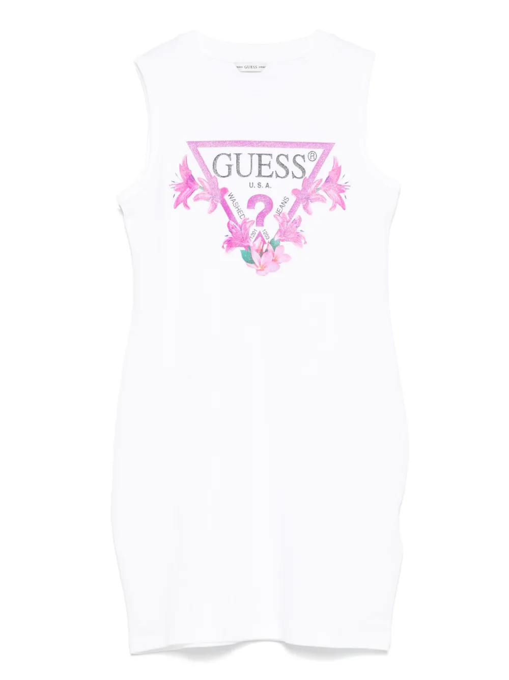 Guess kids Jurk met logoprint Wit