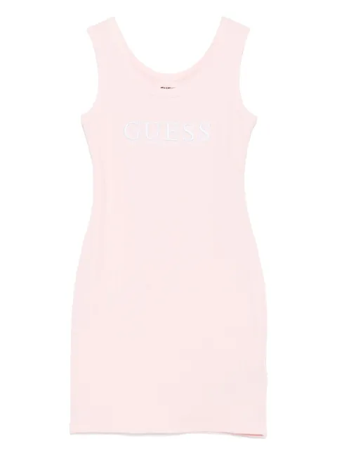 guess kids robe mi-longue nervurée à taille nouée