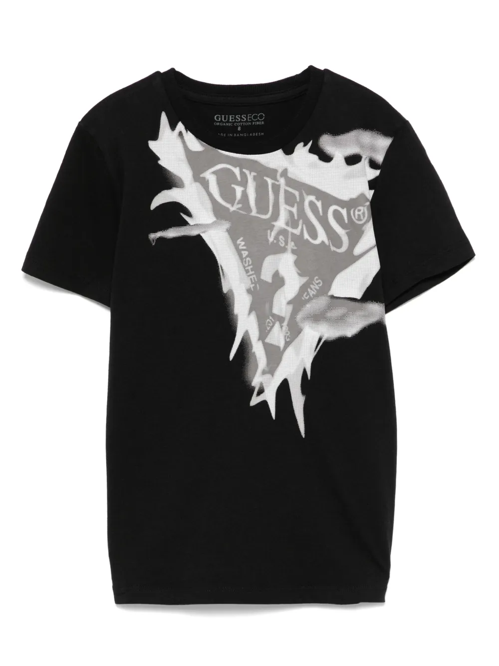 Guess kids T-shirt met logoprint Zwart