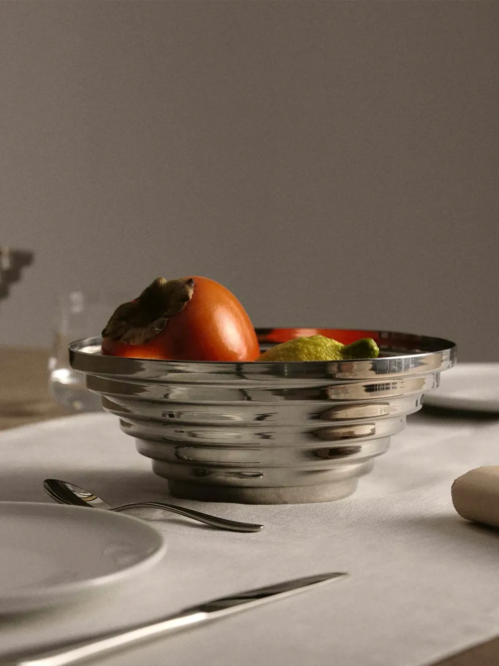 Alessi Maya Round Basket In Silver