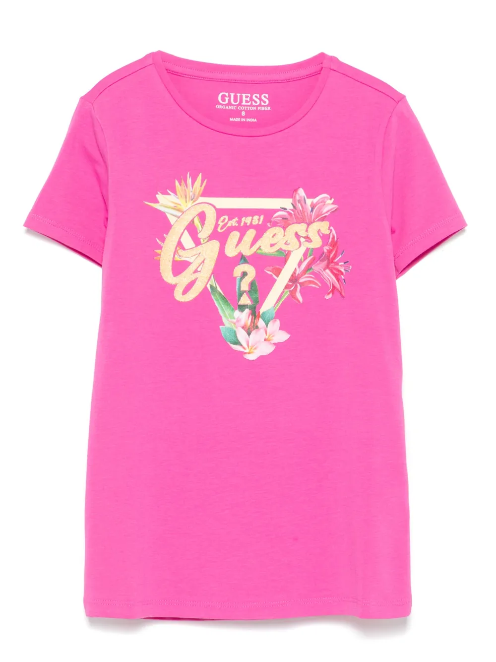 Guess kids T-shirt met logoprint Roze