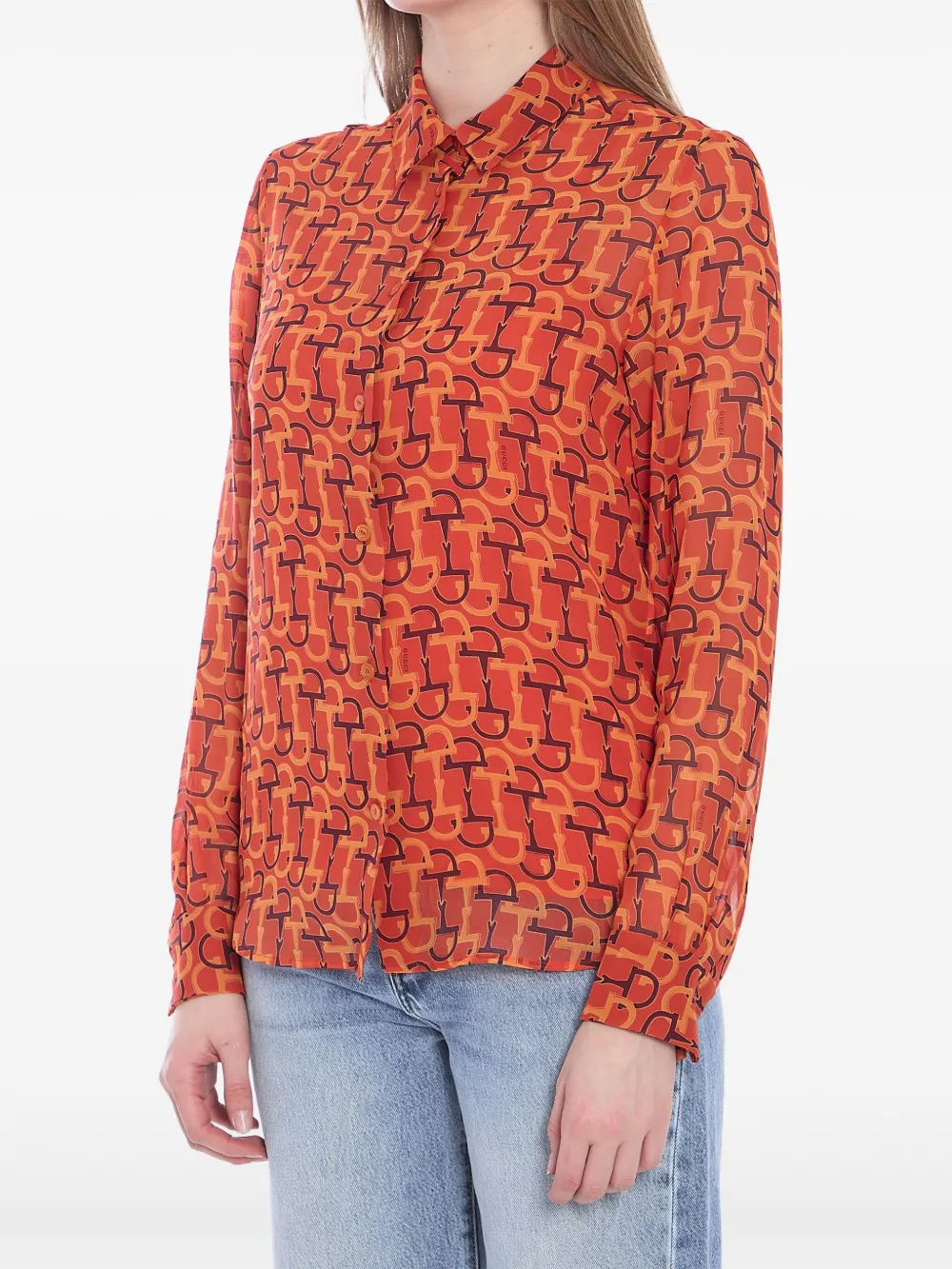 Gucci Clamp Print Shirt Shirt And Blouse Multicolor In Red