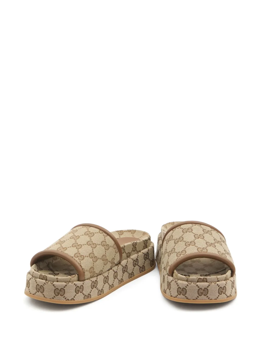 Gucci Gg Platform Sandals In Neutral