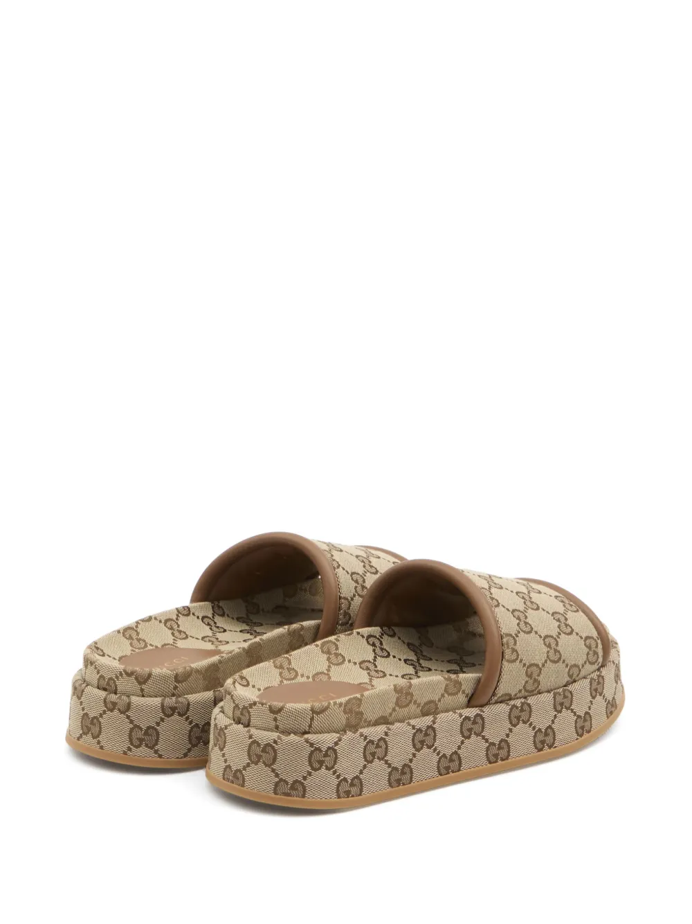 Gucci Gg Platform Sandals In Neutral