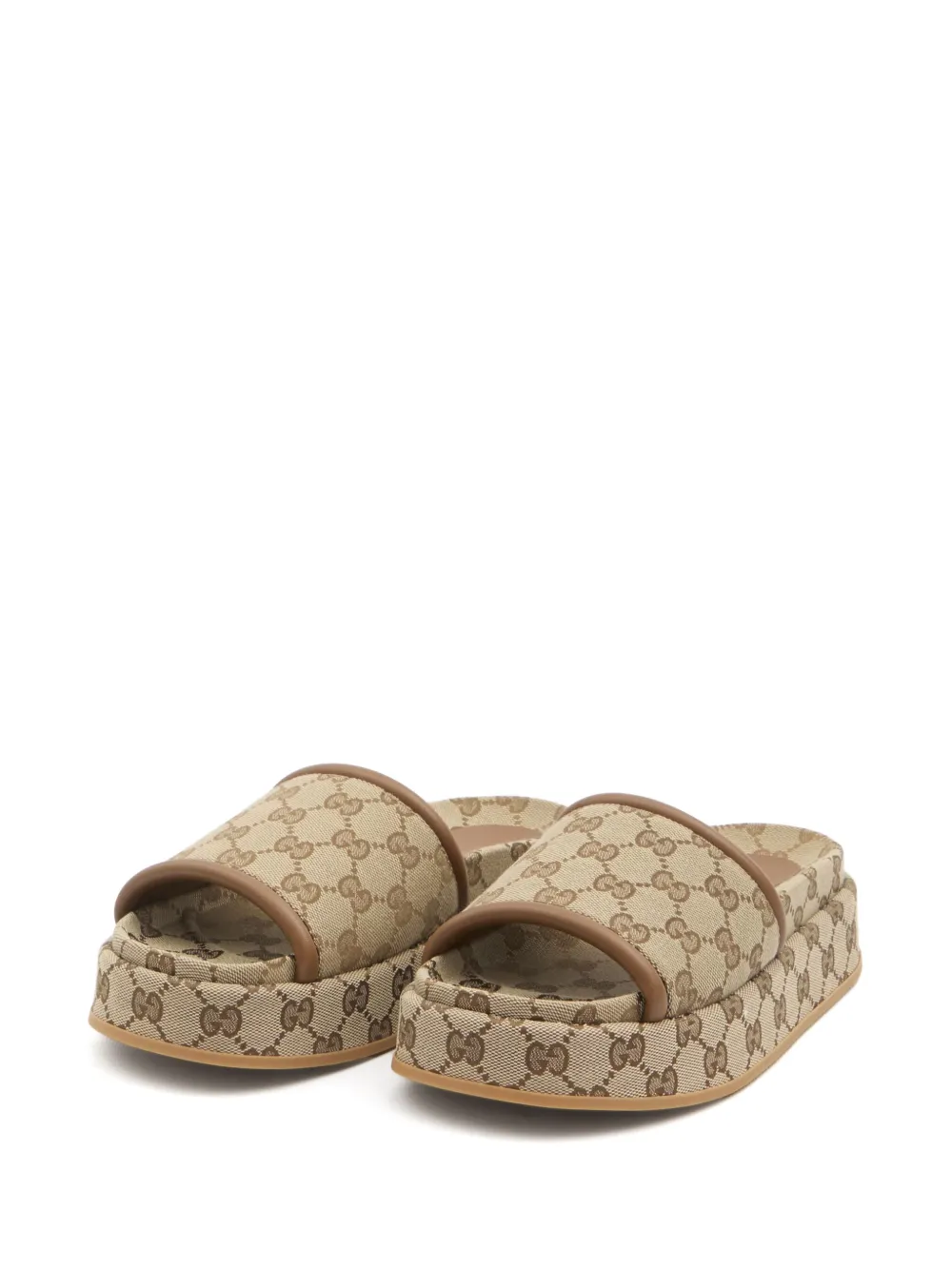 Gucci Gg Platform Sandals In Neutral