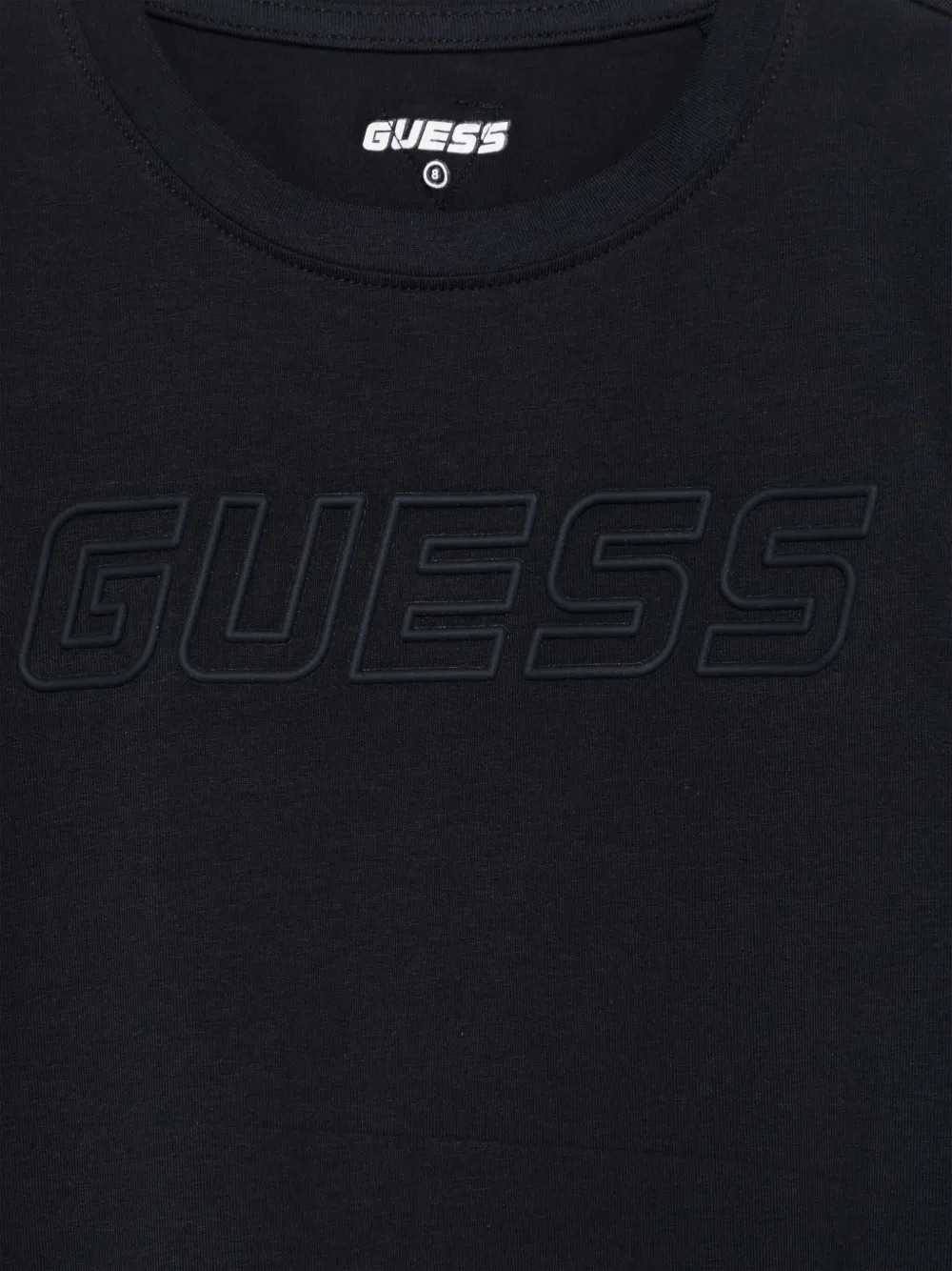 guess kids T-shirt met logo-reliëf Blauw