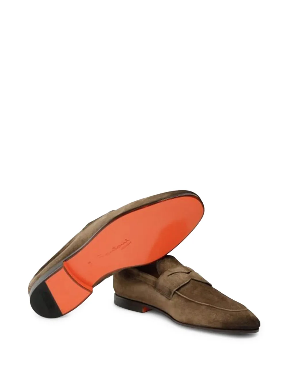 Santoni suede loafers Brown