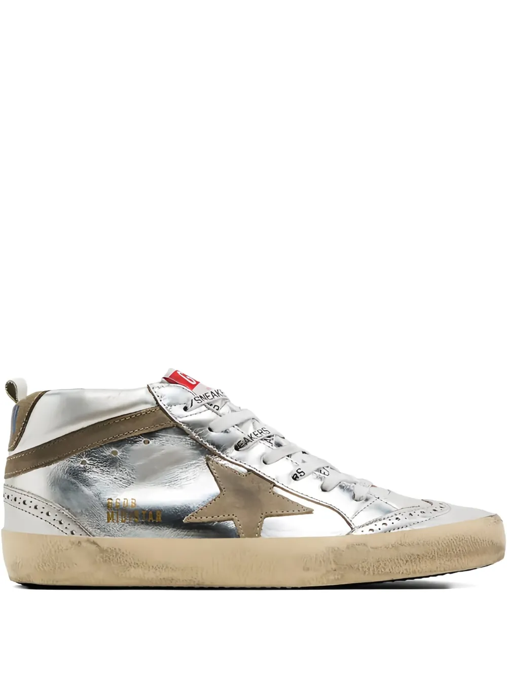 Golden Goose Mid Star Lace-up Sneakers In Silver
