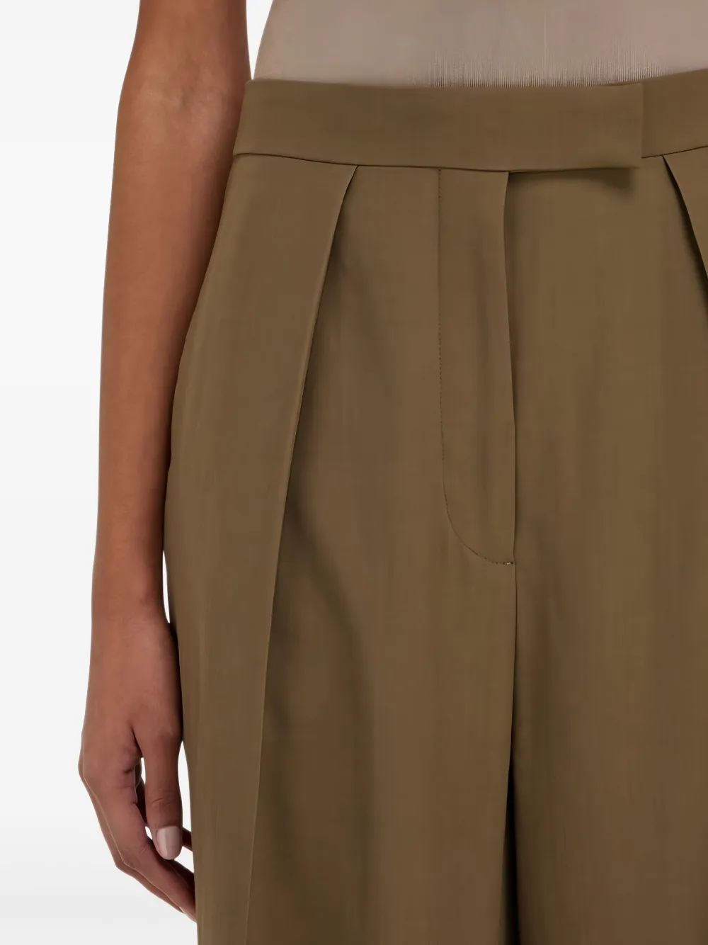 Ferragamo High-rise Straight Pants In Grün
