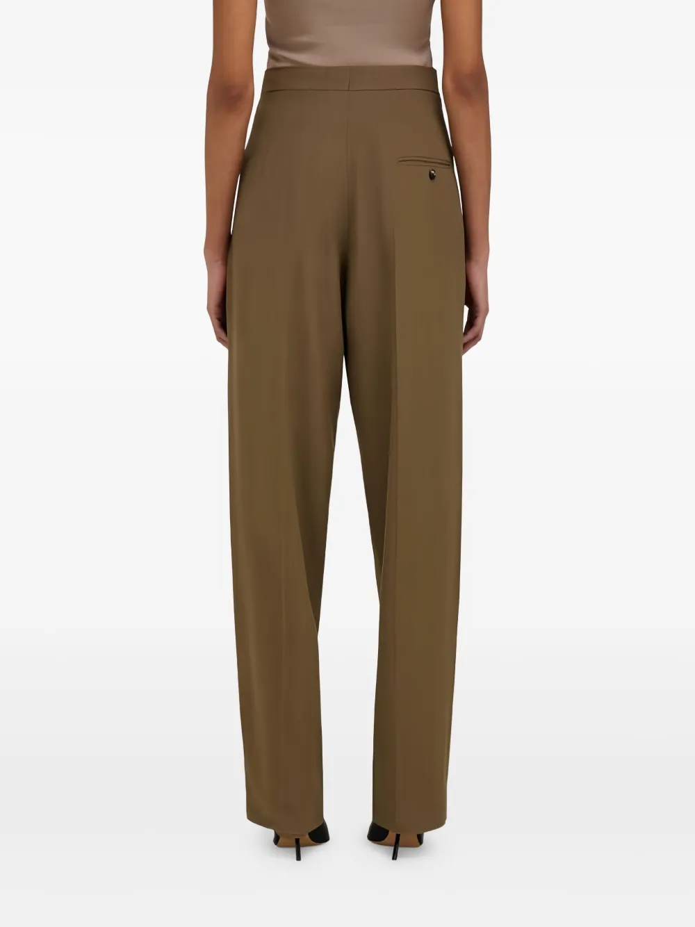 Ferragamo Pantalon met geplooide voorkant Groen