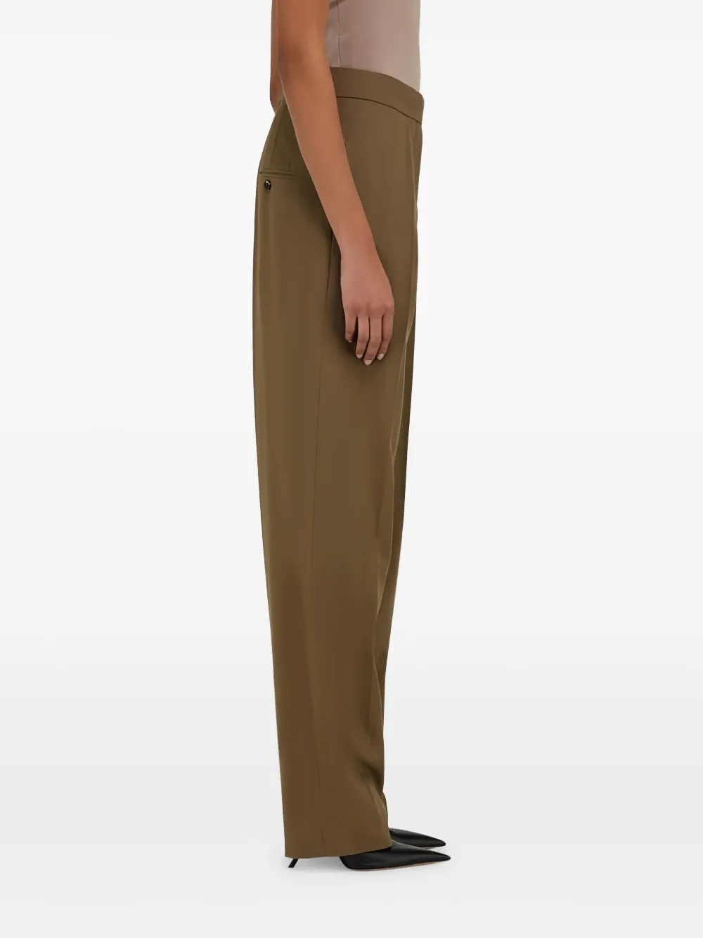 Ferragamo High-rise Straight Pants In Grün