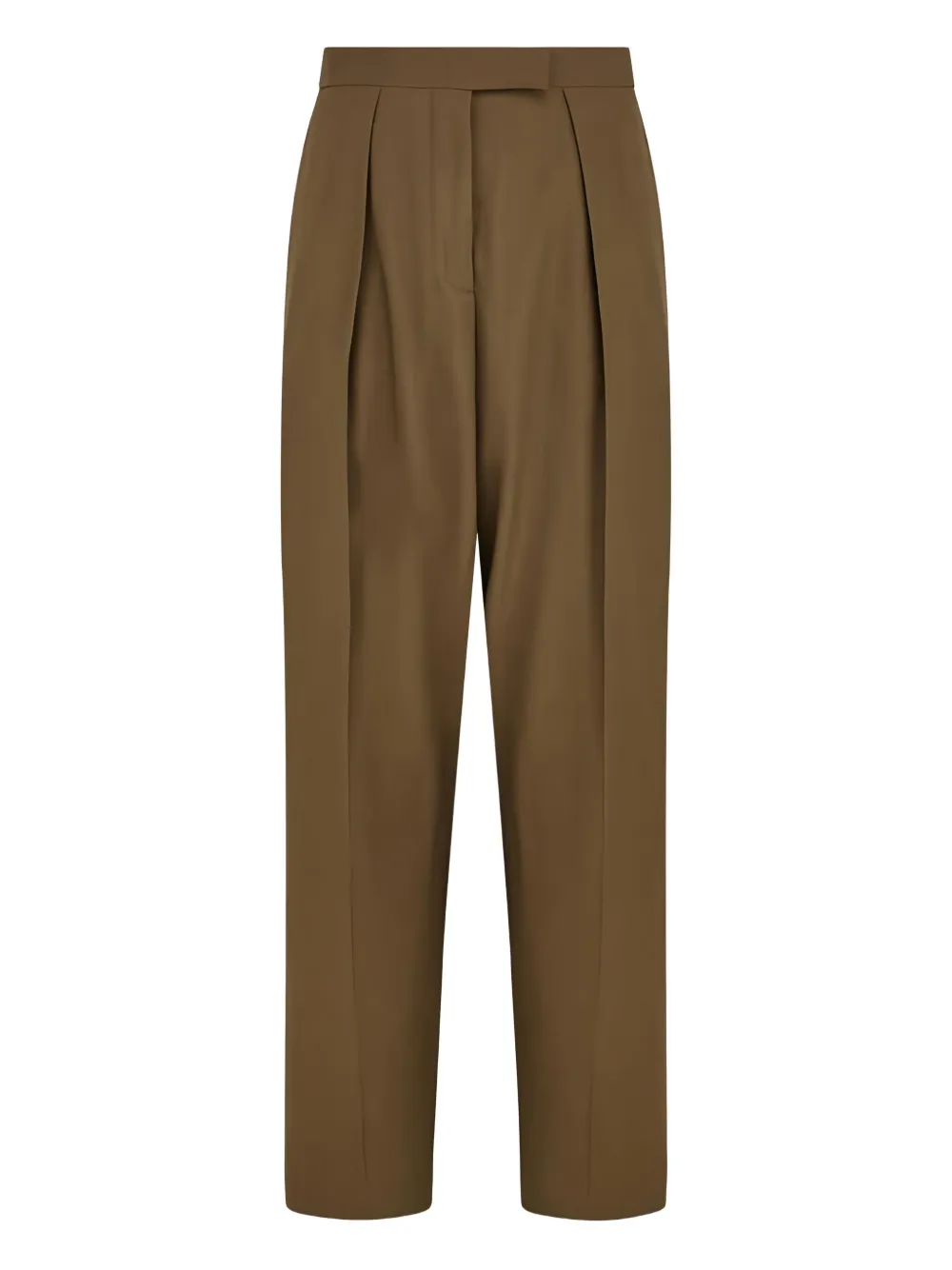 Ferragamo Pantalon met geplooide voorkant Groen
