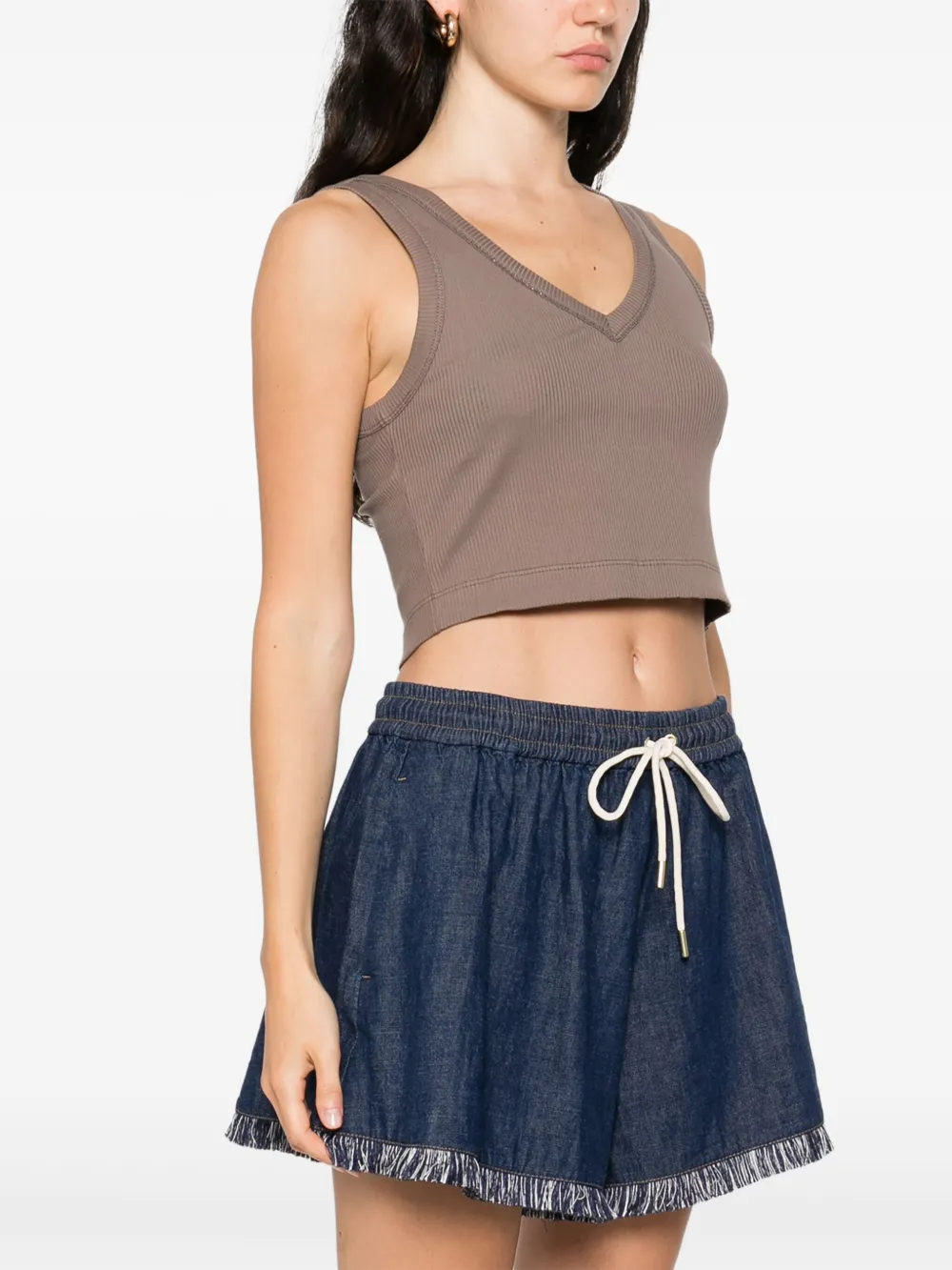 Brunello Cucinelli Top met Monili-kettingdetail Bruin