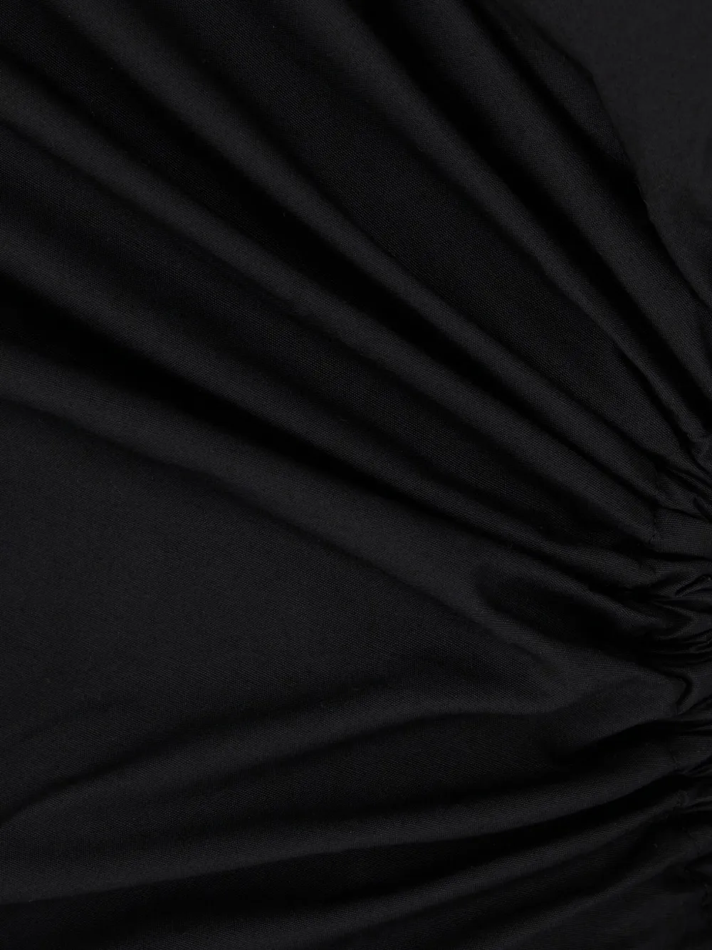 Max Mara Cotton Dress With Cut-out Design And Ruched Detail In Black