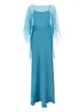 Alberta Ferretti layered belted dress - Blue