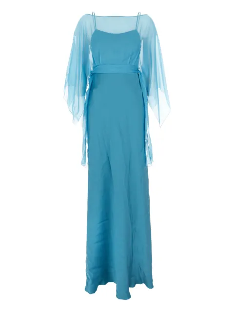 Alberta Ferretti vestido a capas con cinturón