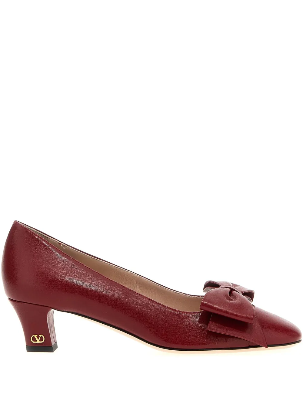 Valentino Bowow 45 Bow-embellished Leather Pumps In Rot