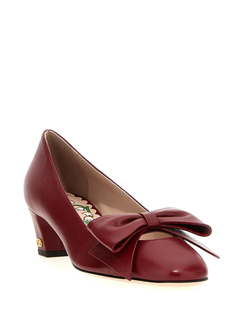 Valentino Bowow 45 Bow-embellished Leather Pumps In Rot
