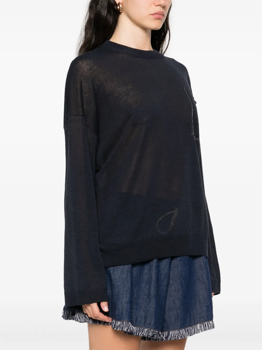 Brunello Cucinelli Top met Monili-kettingdetail Blauw