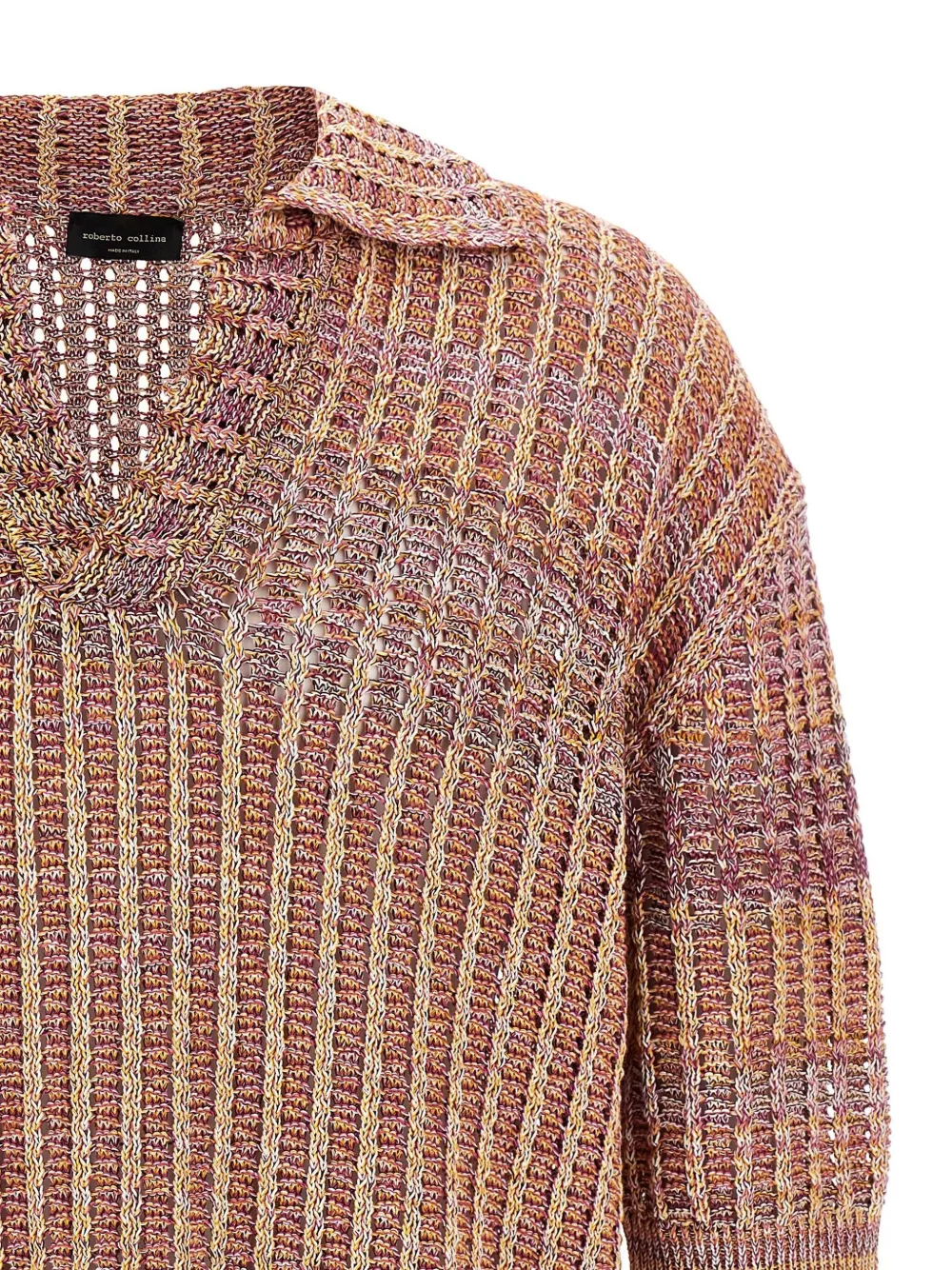 Roberto Collina Mouliné-gebreid polotop Beige