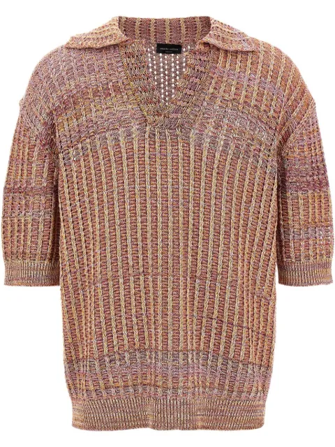 Roberto Collina Mouliné-knit polo top