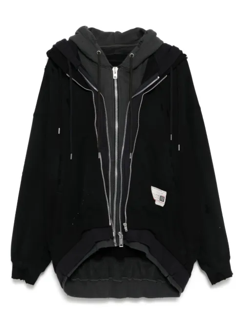 Hoodie zippé à design superposé - Maison MIHARA YASUHIRO - Modalova