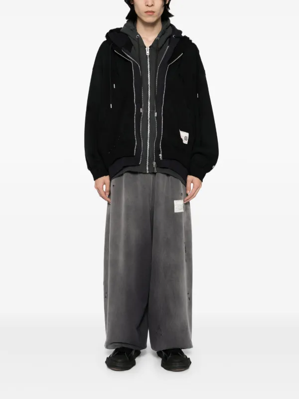 MIHARA YASUHIRO｜HOOD/ZIP-UP (A10HD621 BLACK) Maison MIHARA YASUHIRO zip-up Hoodie | Black | FARFETCH