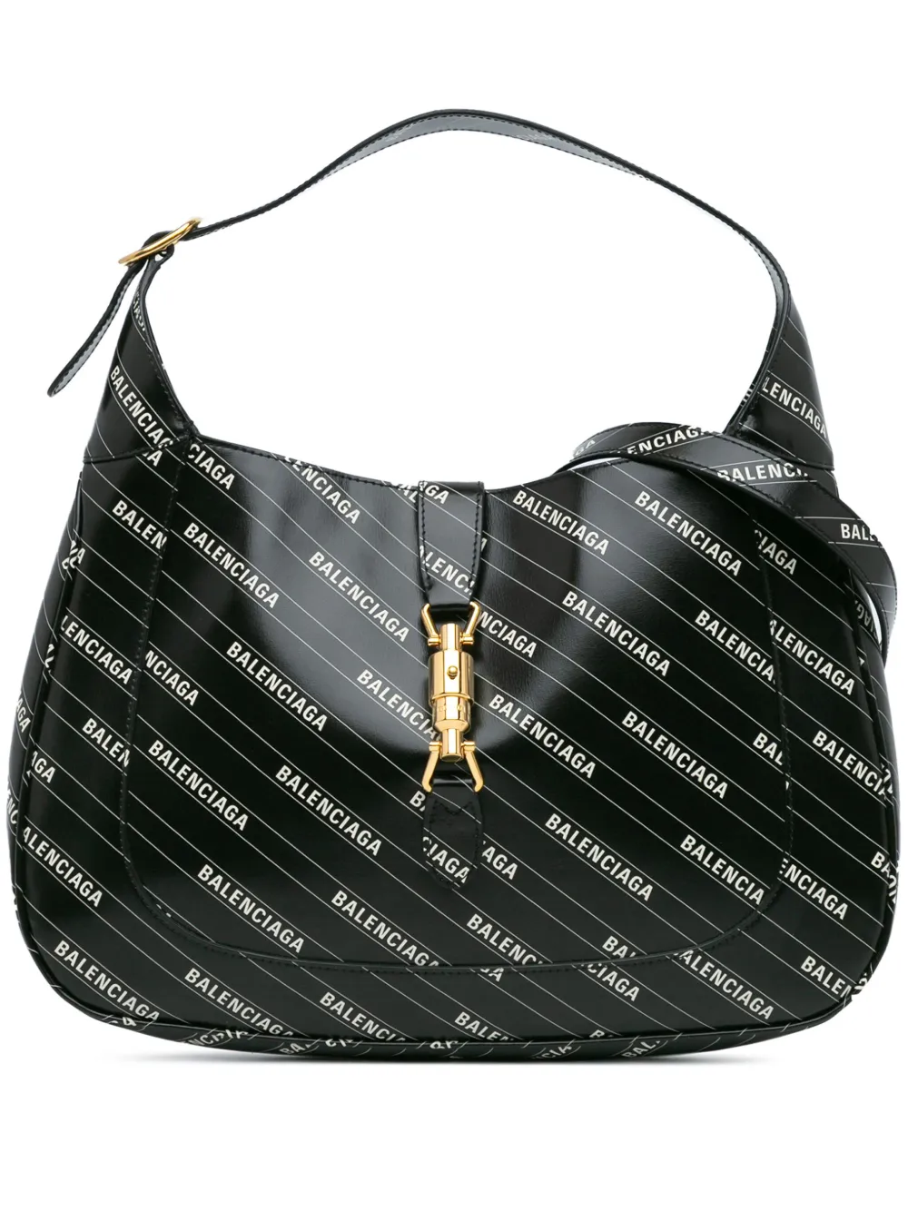 Pre-owned Gucci 2016-2024 Medium The Hacker Project Leather Jackie 1961 Crossbody Bag In Black
