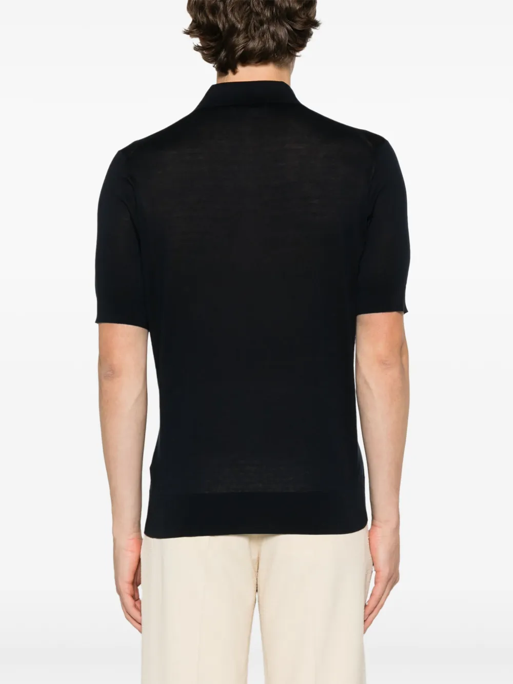 Brunello Cucinelli Gebreid poloshirt Blauw
