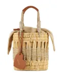 Aquazzura mini straw heart-shaped bucket bag - Neutrals