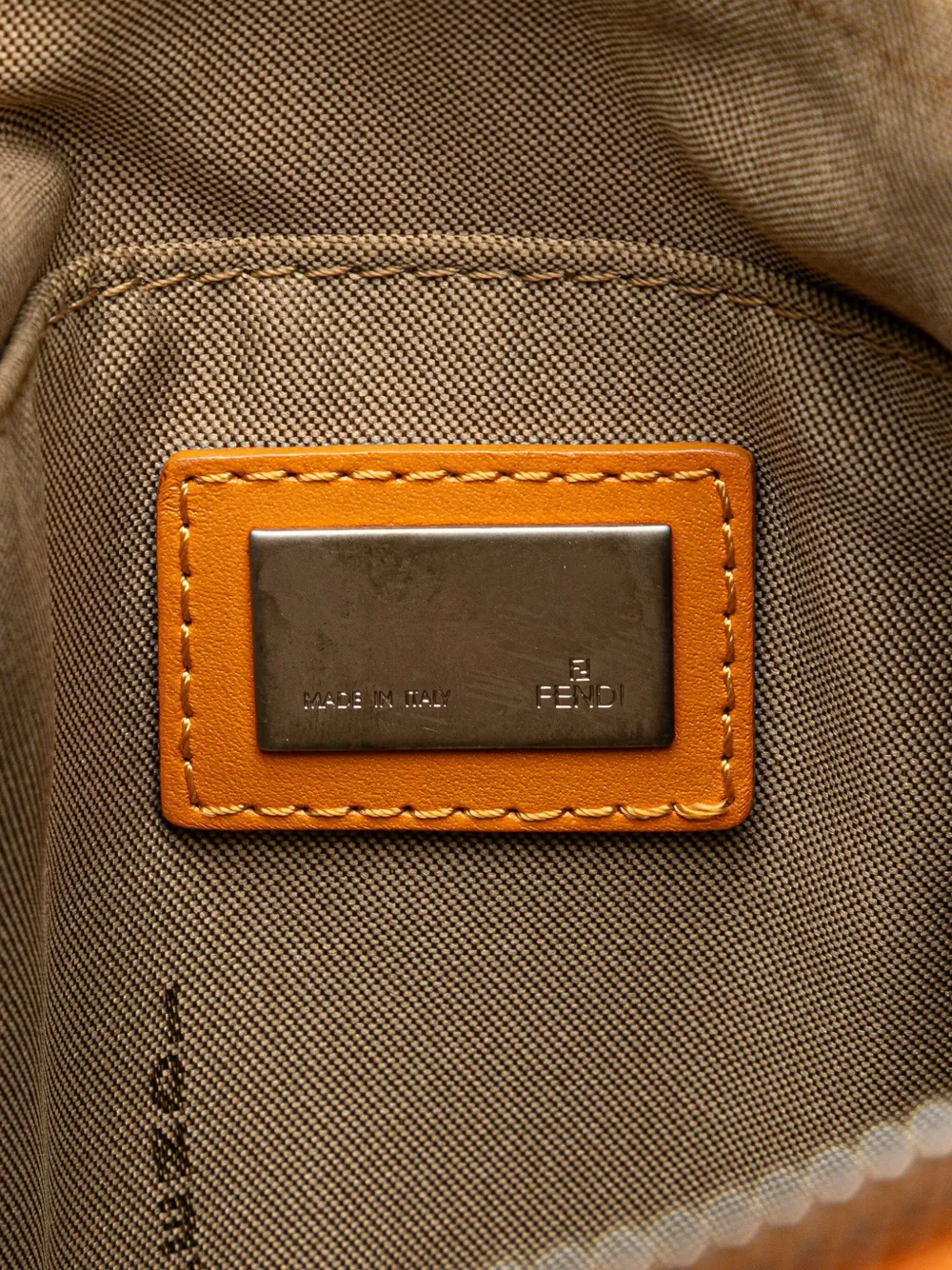 Pre-owned Fendi 2000-2010 Zucchino Canvas Hobo Shoulder Bag In Orange