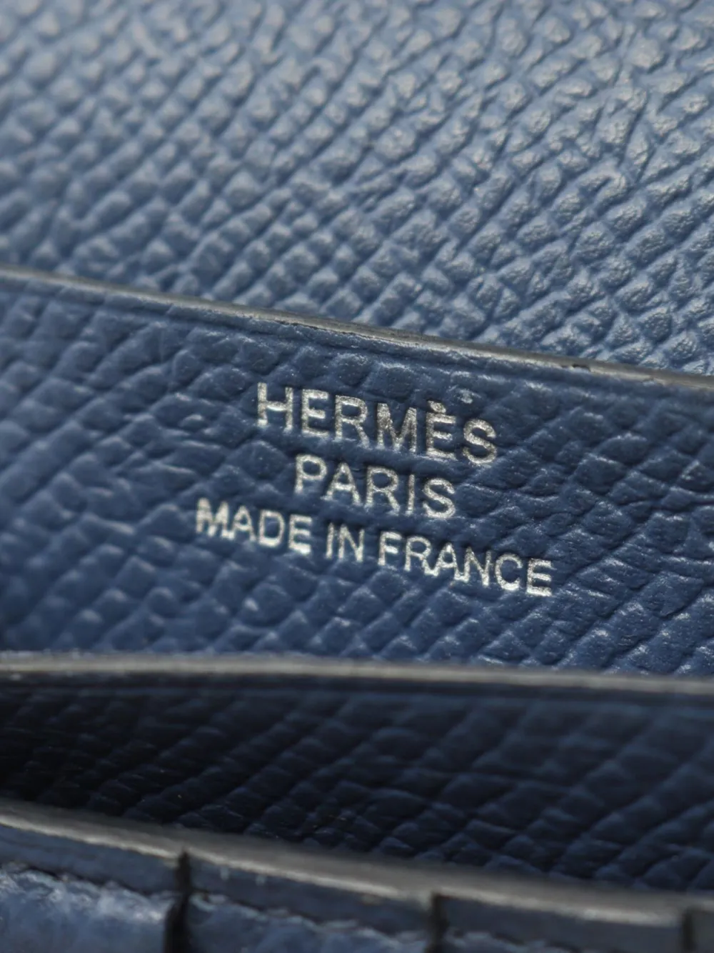 Pre-owned Hermes 2018 Bearn Compact Wallet In Blue