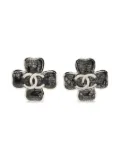 CHANEL Pre-Owned 1986-1988 CC logo clover earrings - Silver