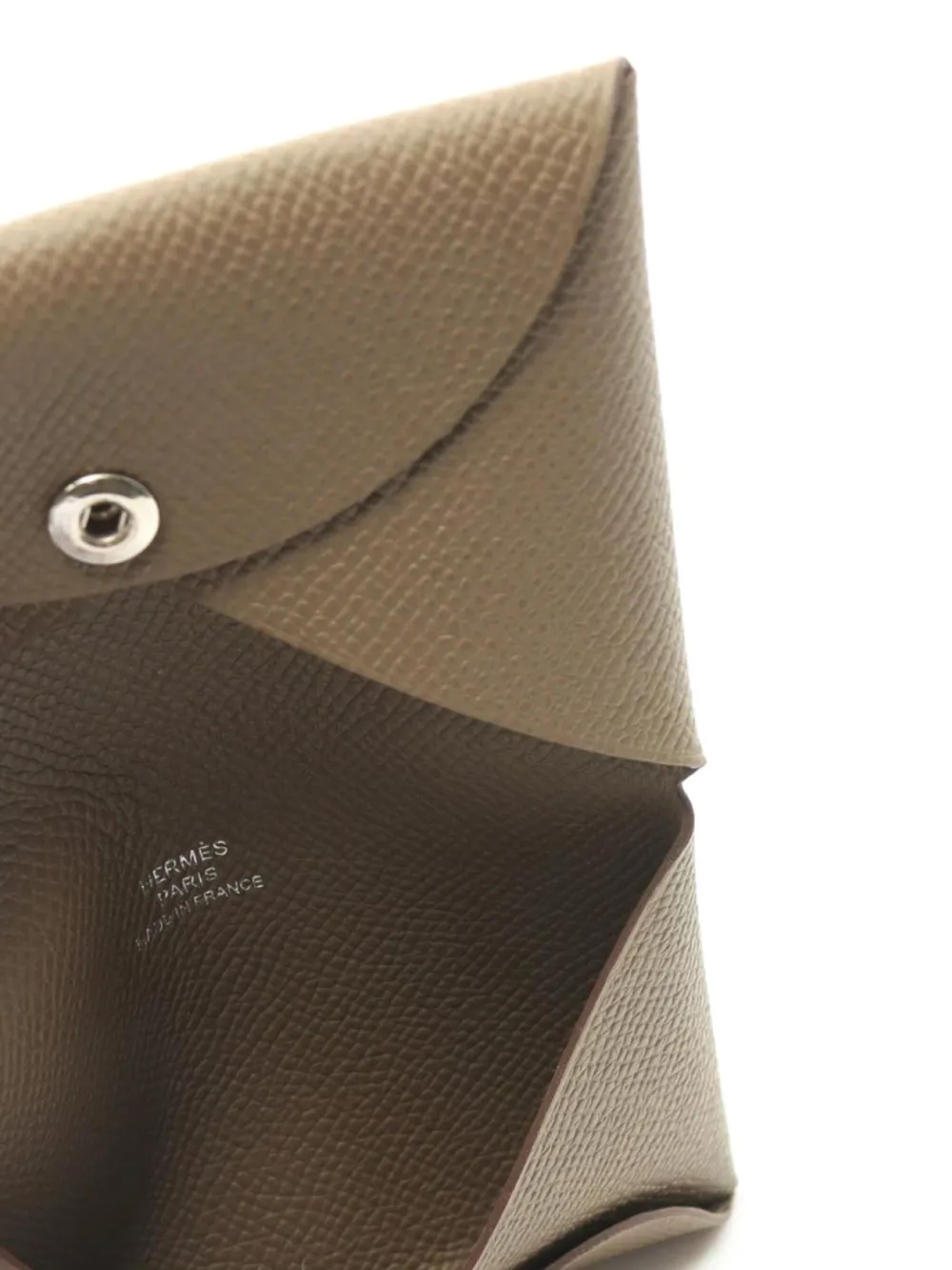 Pre-owned Hermes 2024 Calvi Card Holder In Brown