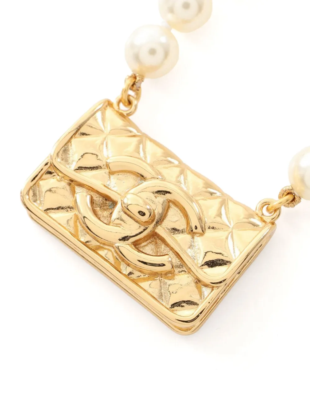 CHANEL Pre-Owned 1986-1988 matelassé bag-pendant necklace | Image 2