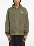 adidas hooded corduroy zip-up jacket - Green