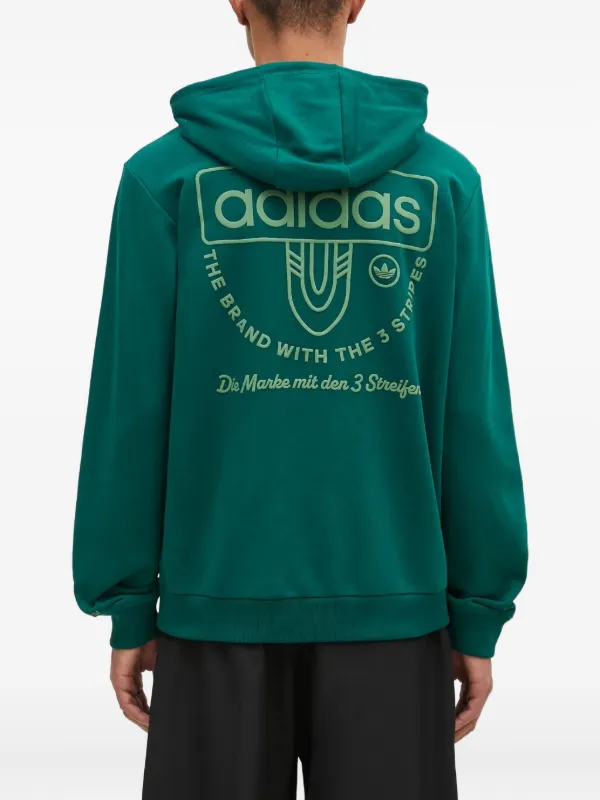 Adidas logo-patch Hoodie Green FARFETCH ID