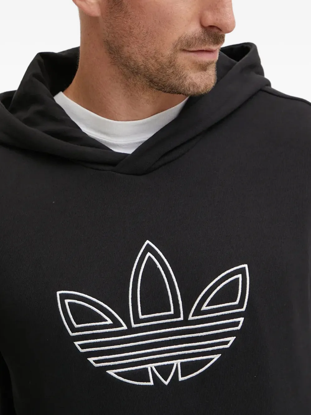 adidas Hoodie met geborduurd logo Zwart