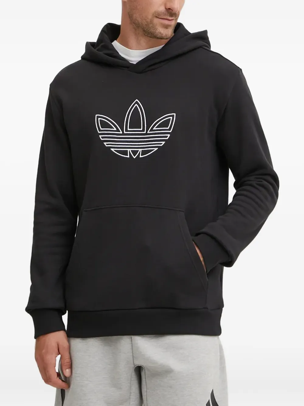 adidas logo-embroidered hoodie | Black | Image 1