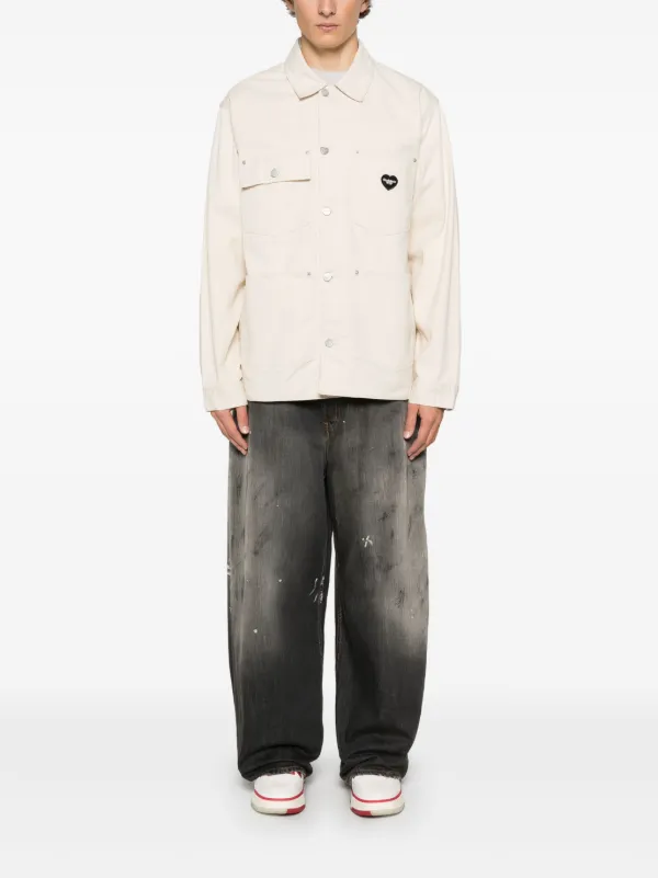 アウターその他 CARHARTT WIP 'Drewe' jacket White Carhartt WIP Drewe Chore Coat | Neutrals | FARFETCH