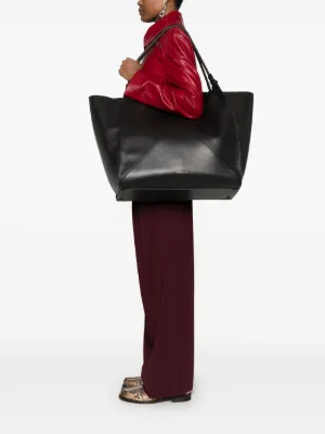 【Victoria Beckham】ビクトリアラージレザートートバッグ Victoria leather tote bag in black - Victoria Beckham