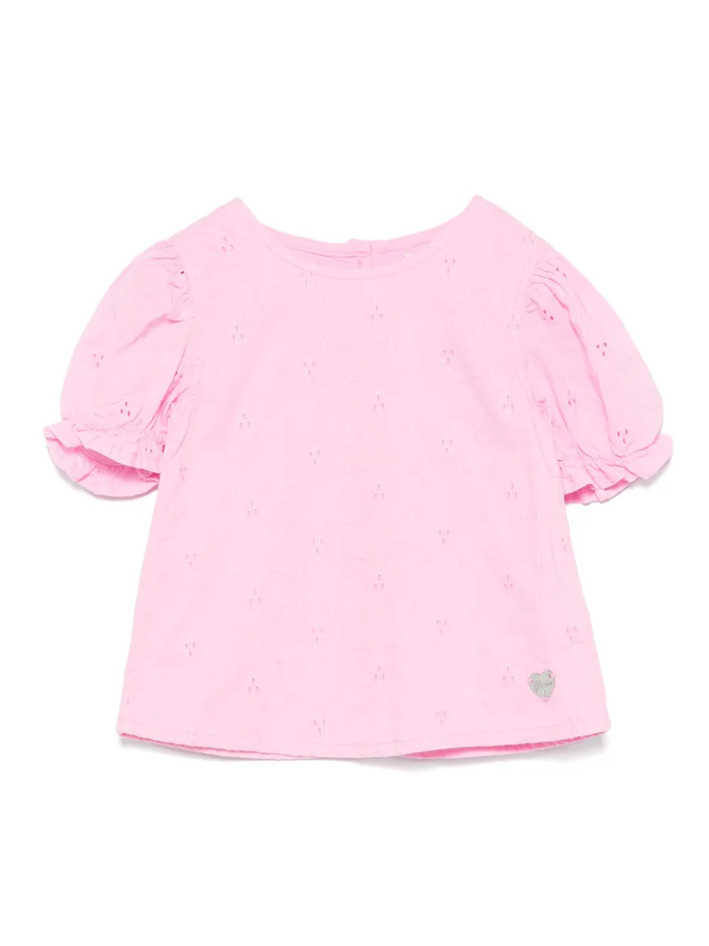 Guess kids Broderie anglaise shirt Roze