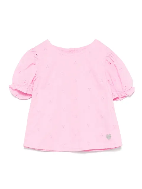 guess kids blusa con bordado inglés