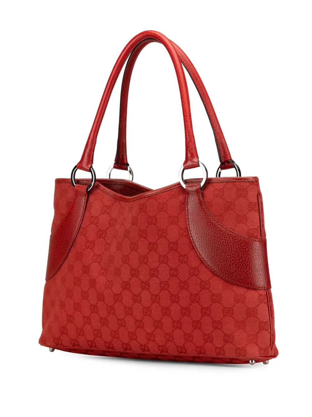Pre-owned Gucci 2000-2015 Gg Canvas Tote Bag In Red