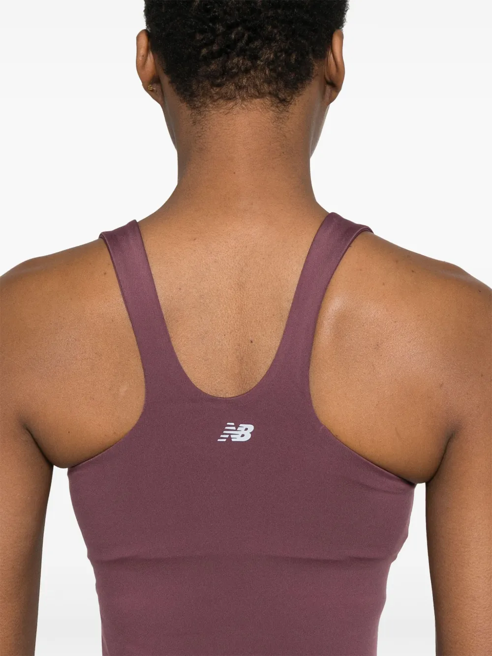 Shop New Balance Logo-print Performance Tank Top In Purple