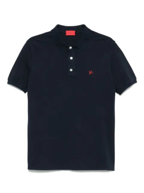 Isaia logo-embroidered polo shirt
